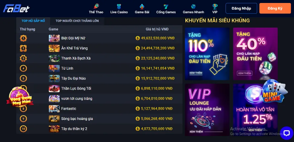 Các chương trình thưởng đặc biệt 138bet nhà cái